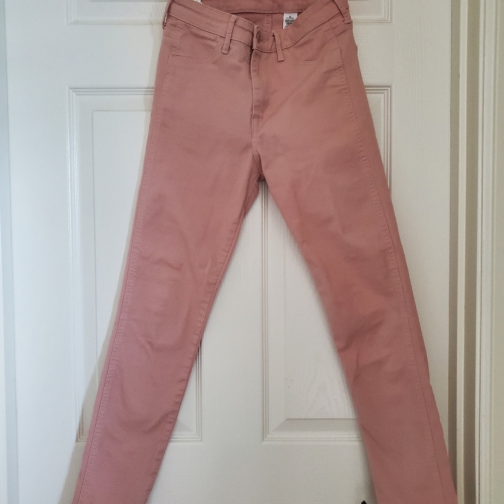 H&M skinny ankle pink jeans